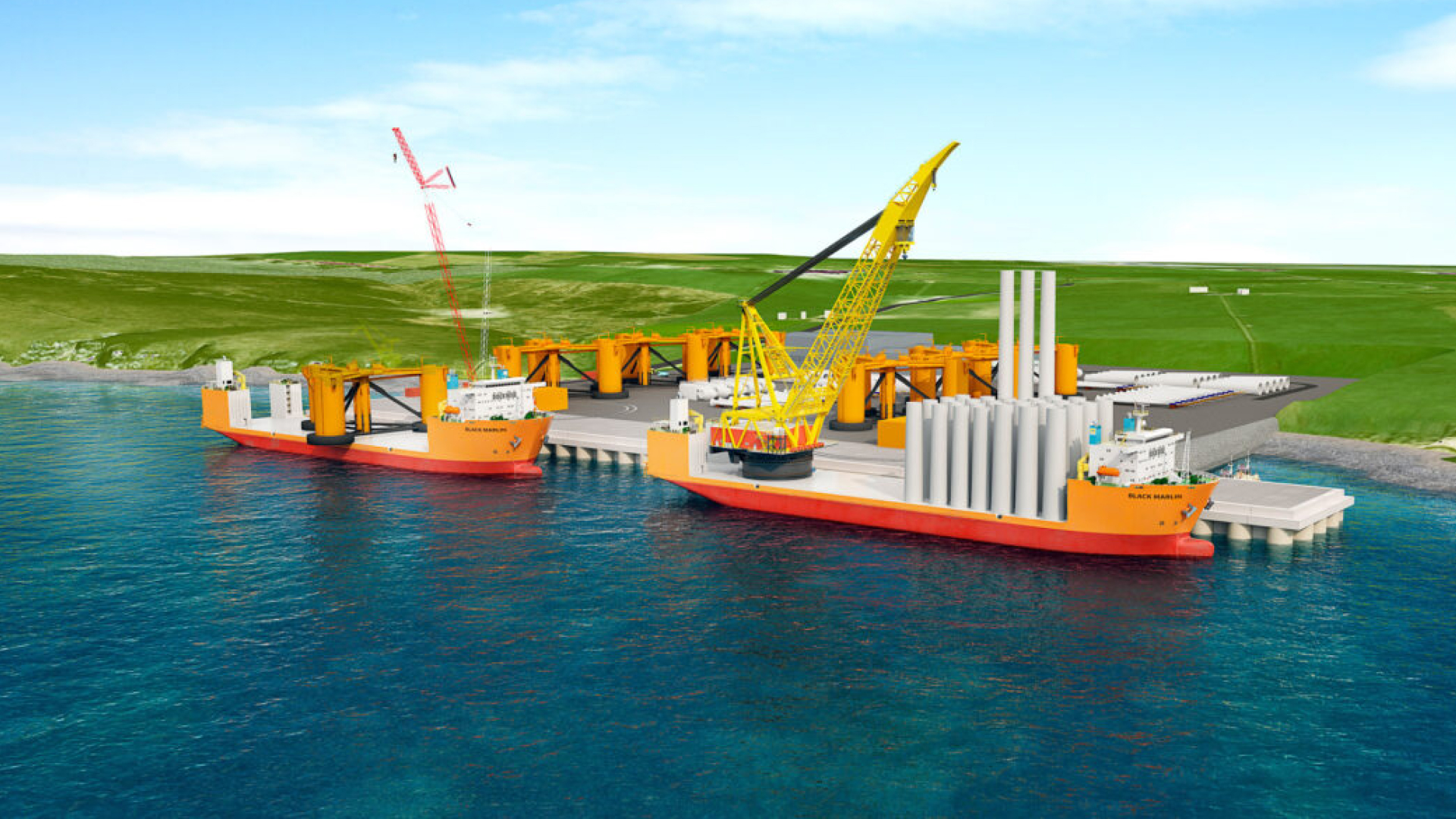 Depiction of the planned Scapa Deep Water Quay infrastructure