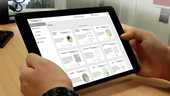 Tablet showing multiple data feeds from Intelligent Plant's app