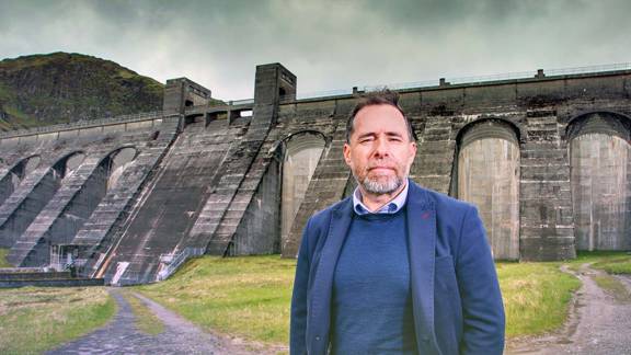 David Rennie, Global Head of Energy, Scottish Development International in front of Cruachan Dam