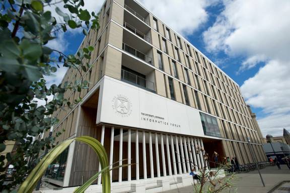 Exterior shot of the University of Edinburgh Informatics Forum building