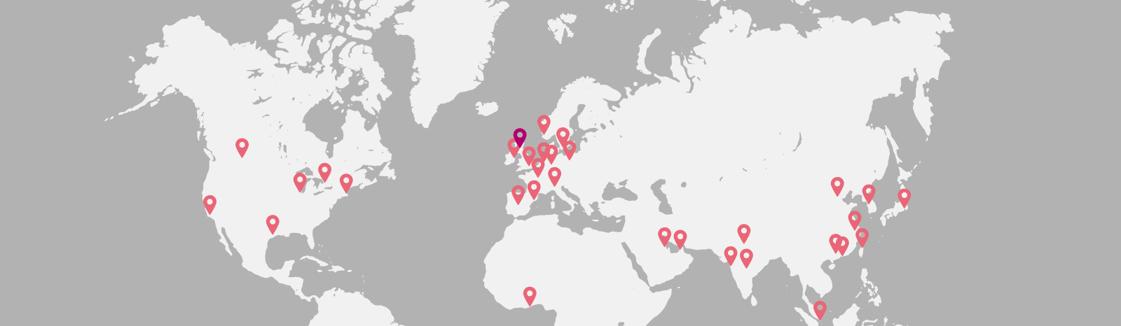 Map of Scottish Development International's offices 