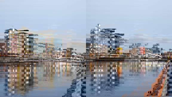 Riverside view of Glasgow International Financial Services District