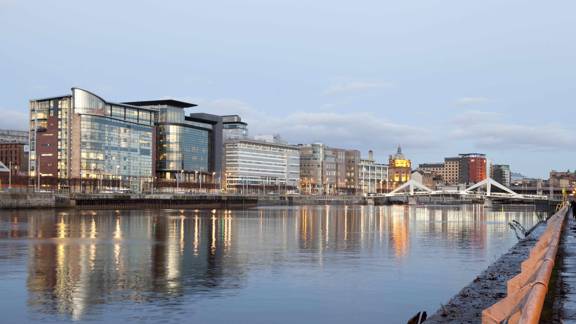 Riverside view of Glasgow International Financial Services District
