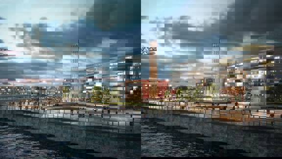 An atrist's impression of Queens Quay Energy Centre development at Clydebank