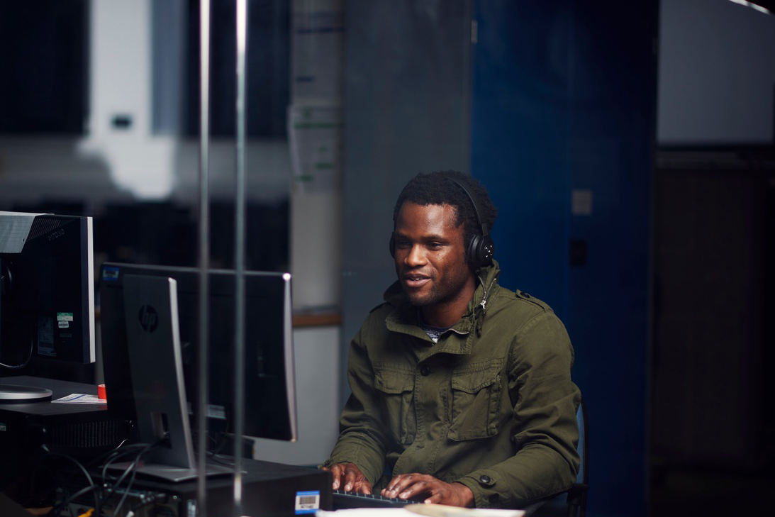 Man working at computer