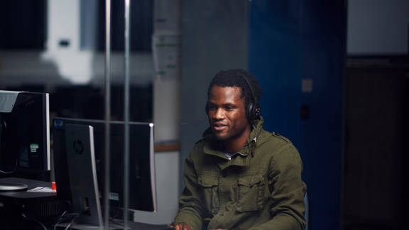 Man working at computer